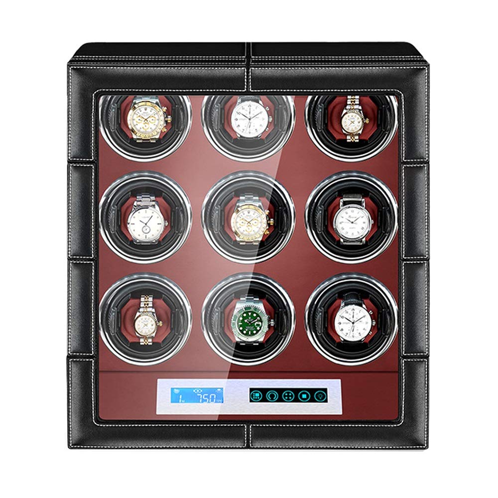 CGCSYZ Watch Winder 9 Automatic Watche Winder Retractable Watch Pillow LCD Touch Screen LED Light Leather Exterior