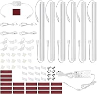 Litever Under Cabinet LED Lighting Kit: 6x 12" Super Bright 2000 Lumen Dimmable Bars, Warm White 3000K, Plug-in or Hardwire for Kitchen Counters & Shelves