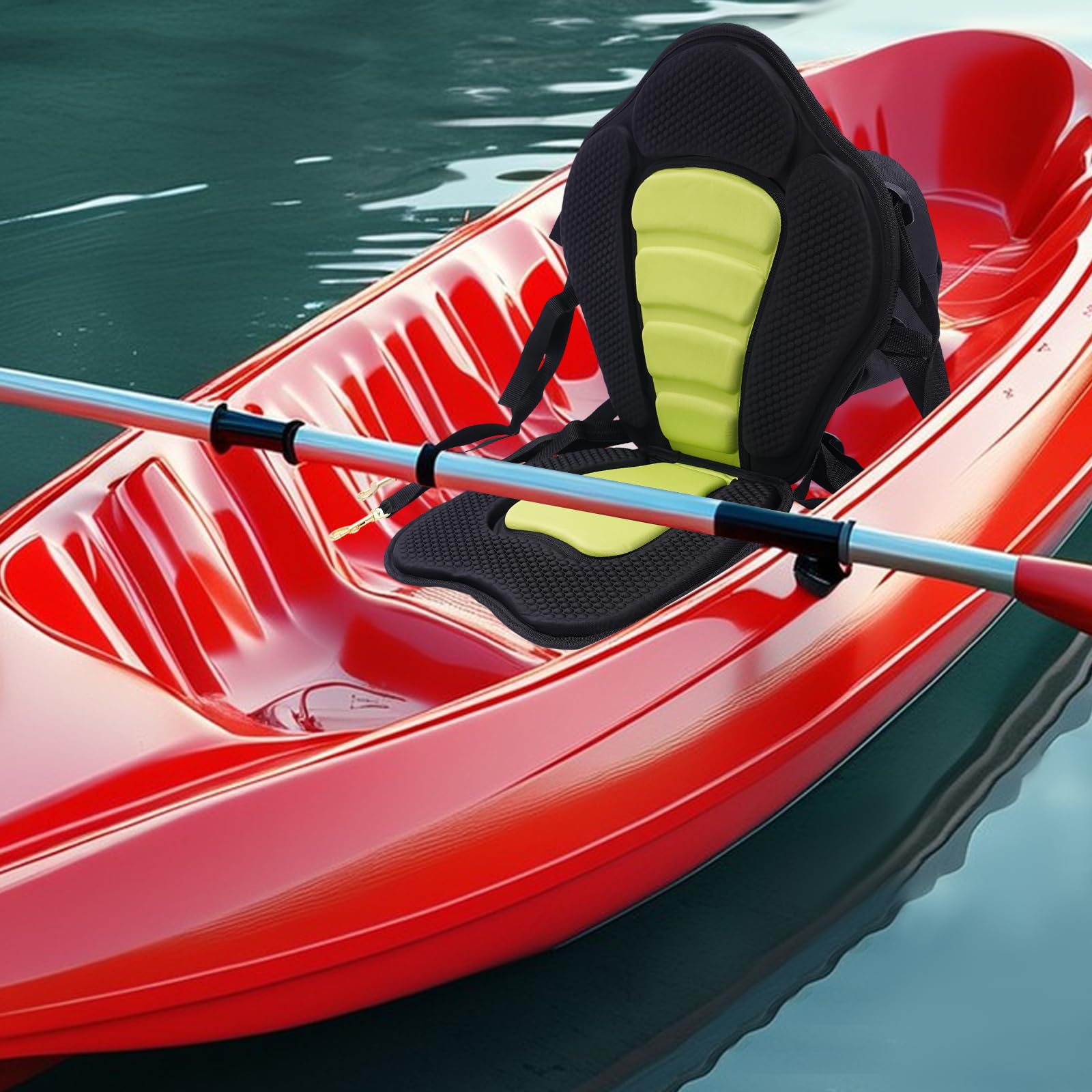 Sedile per kayak, universale, rimovibile, regolabile, per kayak, canoa, comoda seduta imbottita, schienale regolabile, per stand up paddle board, kayak gonfiabile e barche a remi