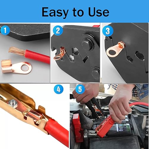 Miniatura 5 de 2 abrazaderas para cargador de batería, extremos de cable de cargador de batería, clips de cocodrilo resistentes de 500 A, abrazaderas de cocodrilo