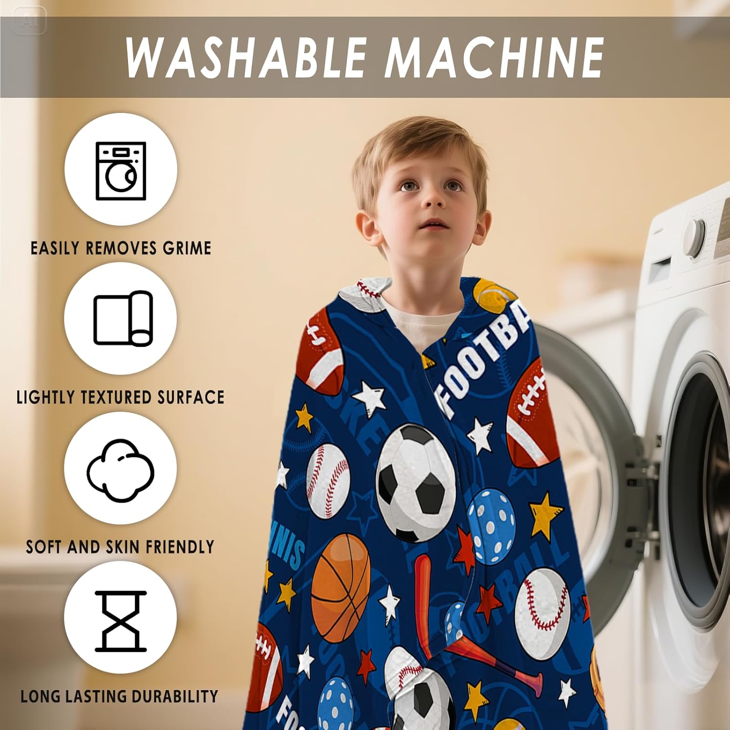 Balls Hooded Beach Towel For Kids, Cartoon Hooded Towels For Toddlers 30" x 50", Kids Beach Towels For Pool, Travel, Swim, Colorful Wearable Bath Towel For Toddlers, Girls Bath Towel with Hood - Image 5