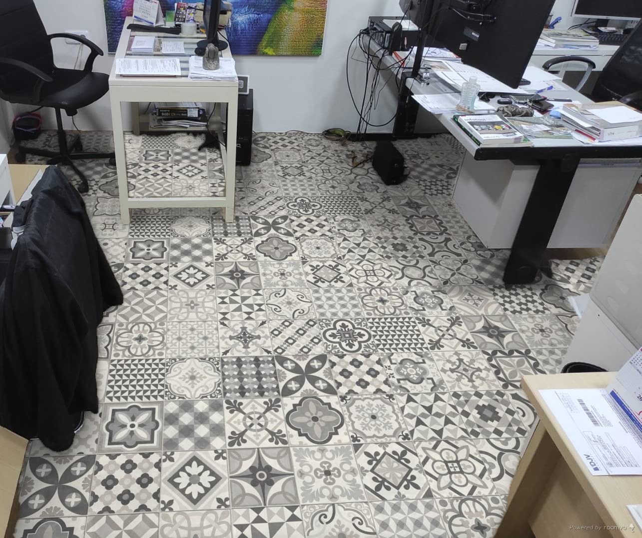 Tadi & Imperio1979 Tapis vinylique hydraulique très Long carrelage Multicolore pour Cuisine, Couloir, Toilettes, Chambre à Dos PVC antidérapant.