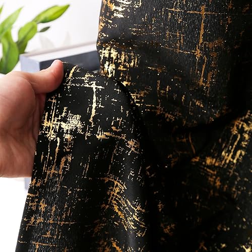 Miniatura 2 de Taisier Home Cortinas texturizadas de lino con estampado de lámina dorada, cortinas con diseño de puntos geométricos para guardería, habitación de