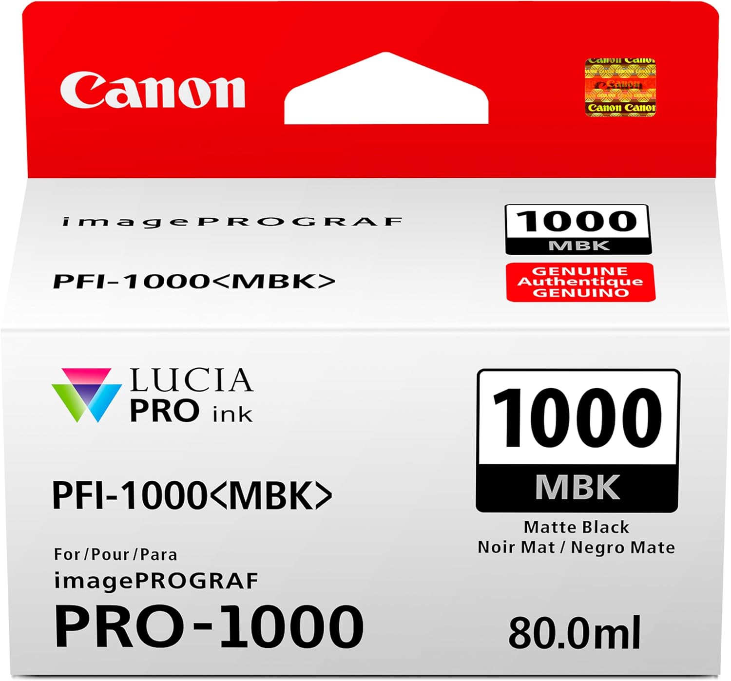 Canon PFI-1000 Genuine Matte Black Ink Tank, Compatible with ImagePROGRAF PRO-1000 Printers