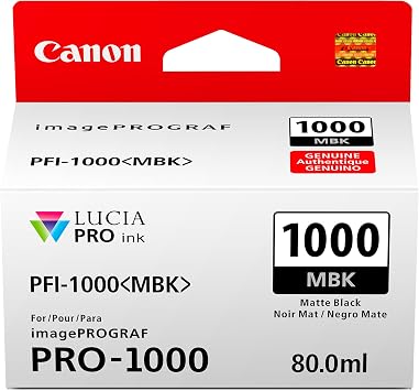 Canon PFI-1000 Genuine Matte Black Ink Tank, Compatible with ImagePROGRAF PRO-1000 Printers