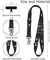 Vista 3 de COOKOOKY Cordón para teléfono, cordón universal cruzado para teléfono, correa ajustable para teléfono celular, funda de identificación y la mayoría