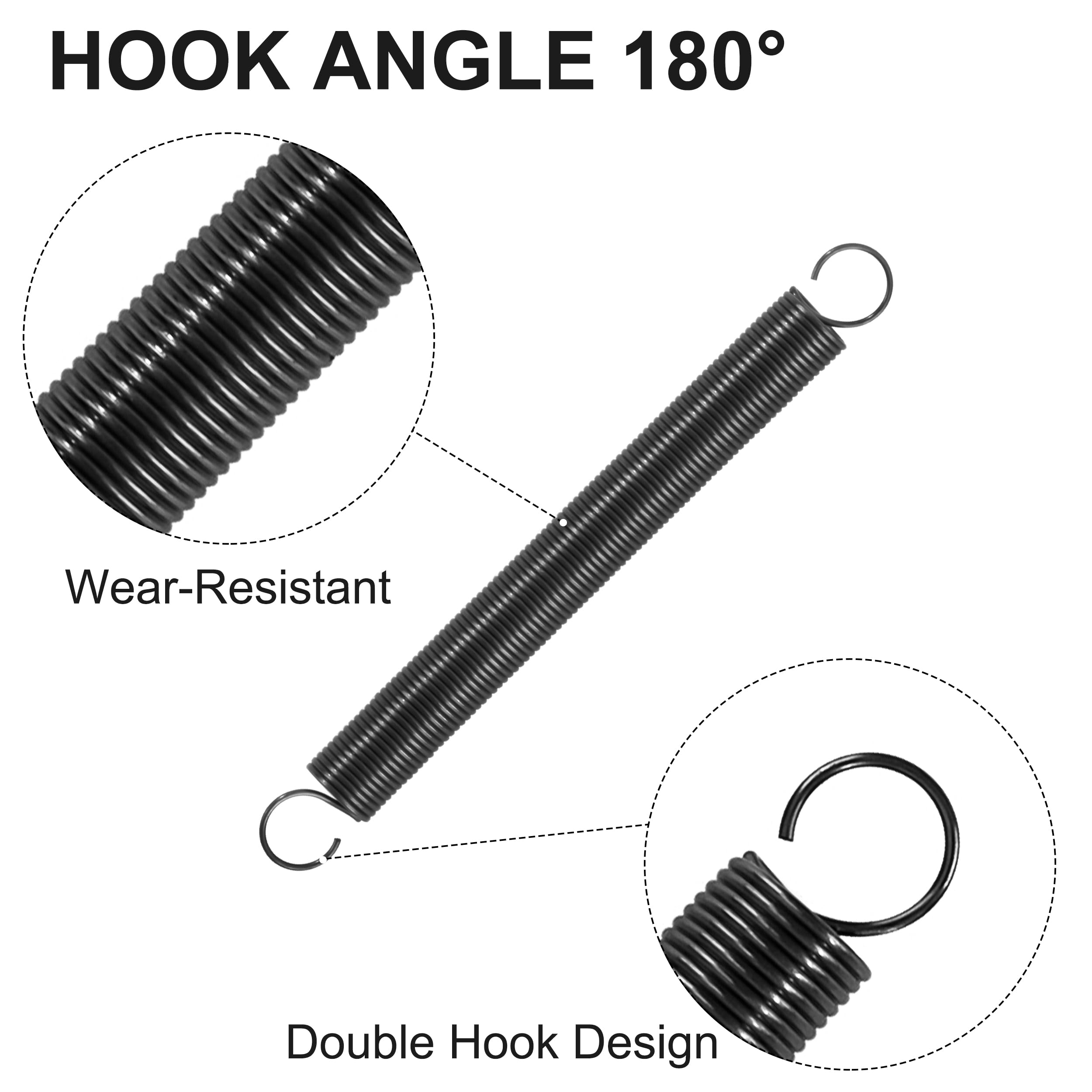Resortes de Extensión 40mm Muelles de Tensión Gancho Alambre Piano 4mm 0,35mm 0,2KG 20 Piezas