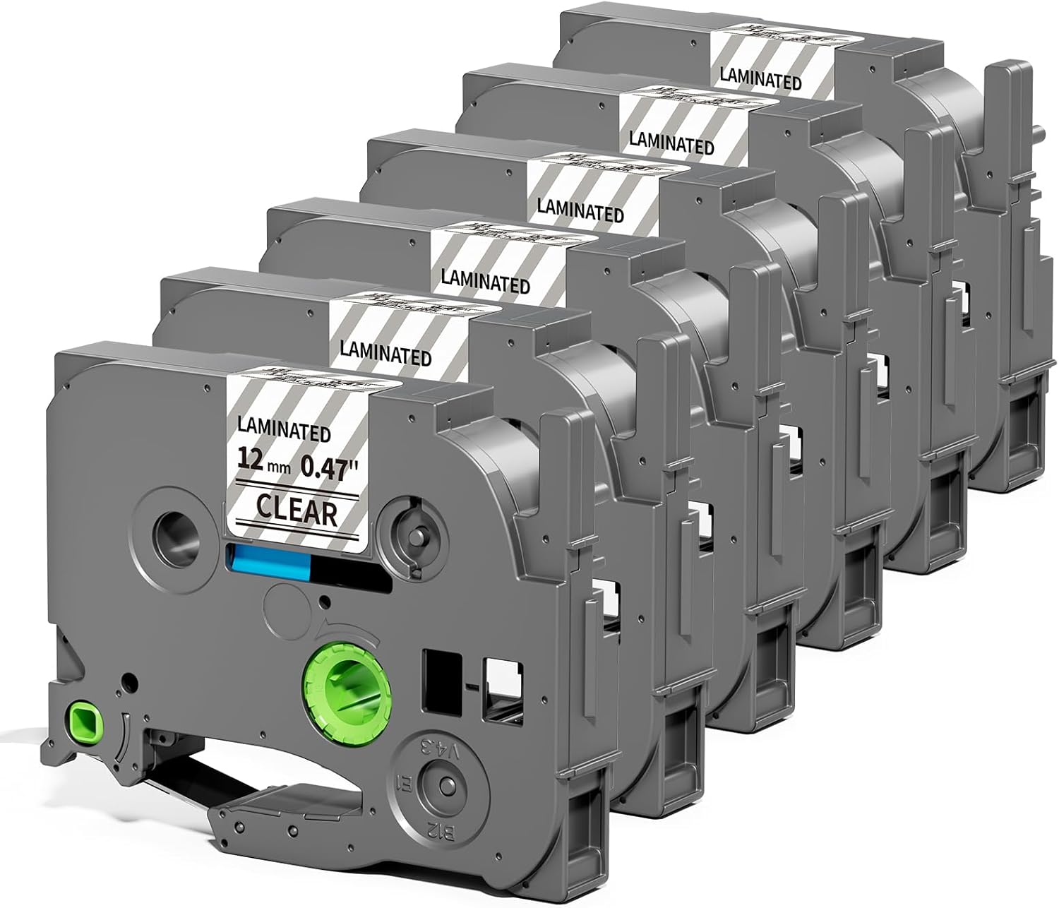 6-Pack Label Maker Tape 12mm 0.47" Clear TZe-131 Replacement for Brother P Touch Label Tape TZe131 TZ-131, Compatible with Brother Ptouch PT-D210 PT-H110 PT-D220 PT-D400, Black on Clear