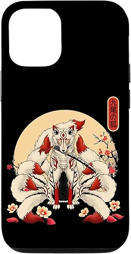 Funda para iPhone 1212 Pro Cool Samurai Fox Anime japonés Nine Tails Fox Kitsune