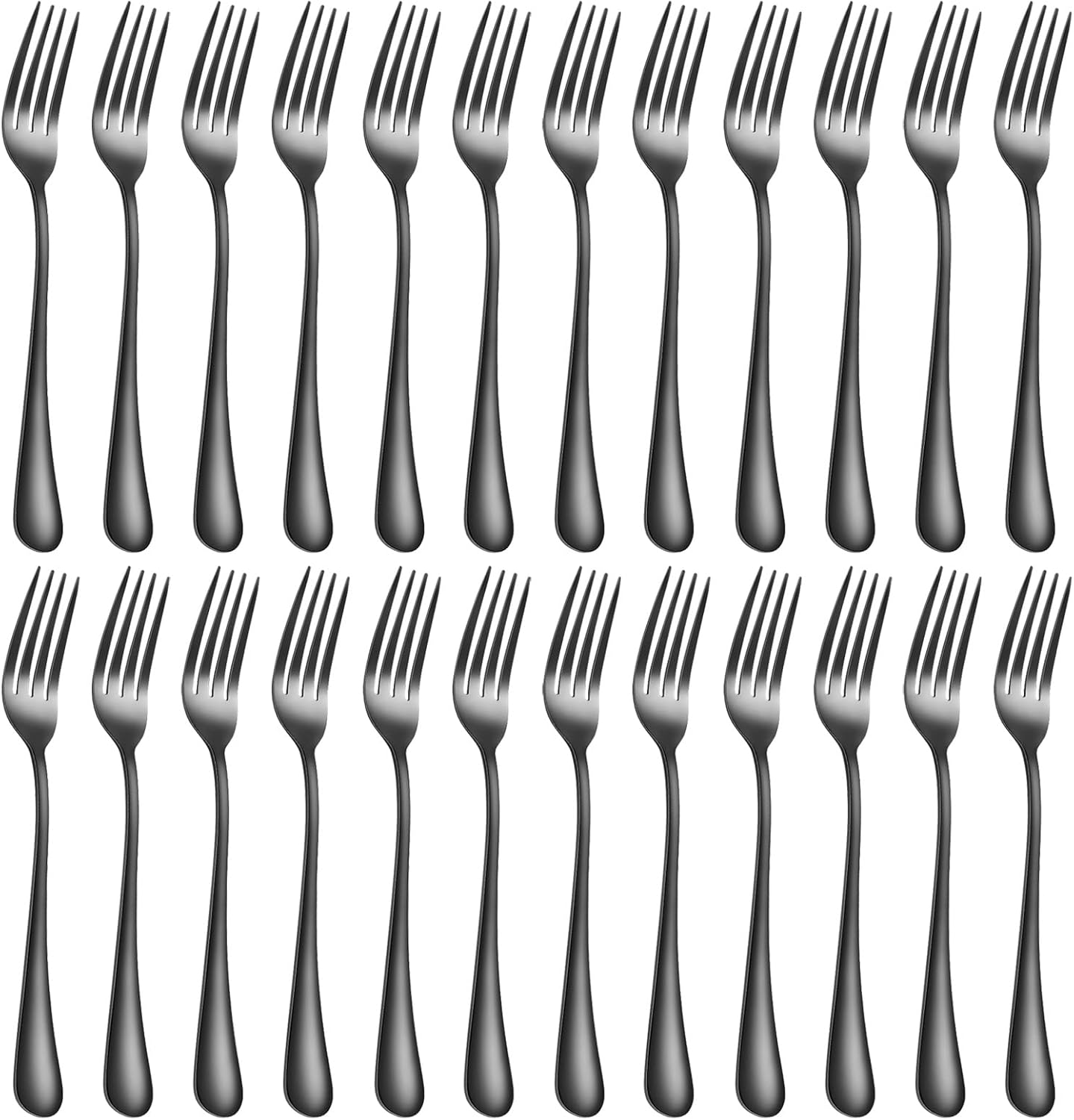Black forks Food Grade Stainless Steel, metal forks silverware 36-piece 8inch Mirror Polished & Dishwasher Safe, Restaurant or Kitchen,Using for Home