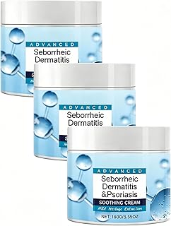 Advanced Seborrheic Dermatitis & Psoriasis Soothing Cream, Scalp Treatment with Mild Herbal Extraction, Dandruff Control and Moisturizing Relief, 100g/3.53oz(3-Pack)