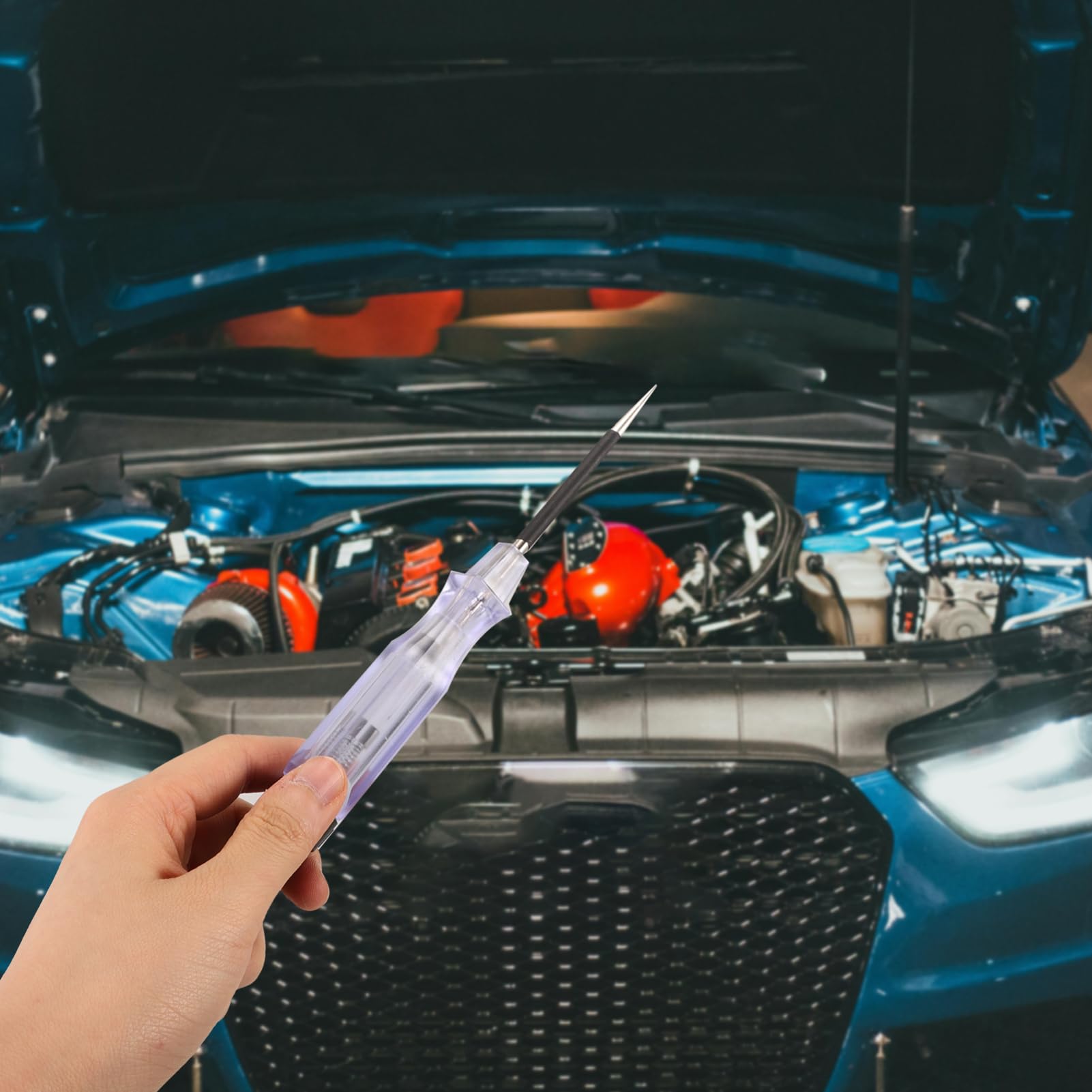 SOLUSTRE 5piezas Probador De Circuitos Automotriz Con Luz Led y Cable De Resorte Para Detección De Voltaje Vehículos