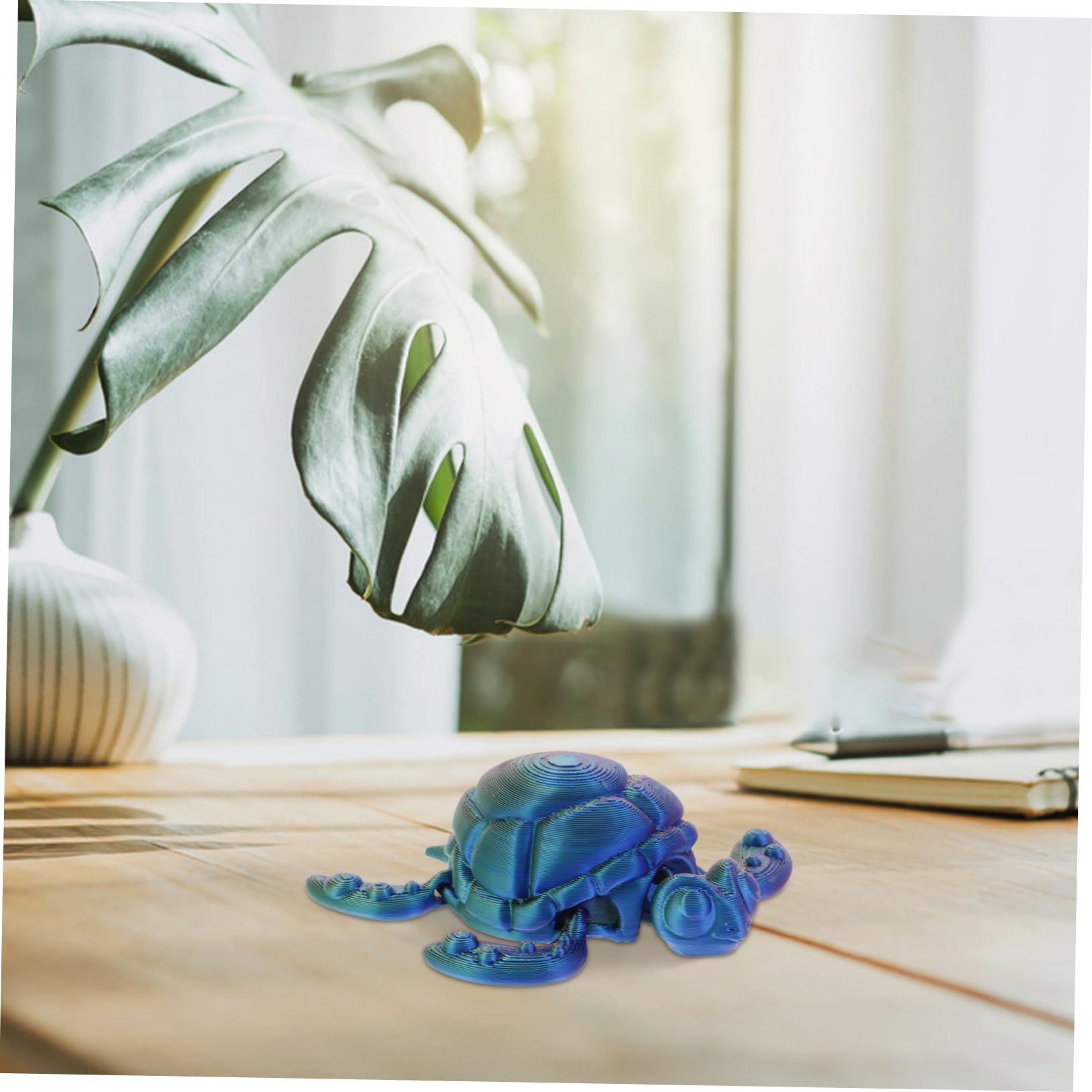 ibasenice 3D Printed Sea Turtle Model with Movable Joints Realistic Marine Animal Figurine for Home Office Aquarium Decoration Collectible Ornament - Image 2