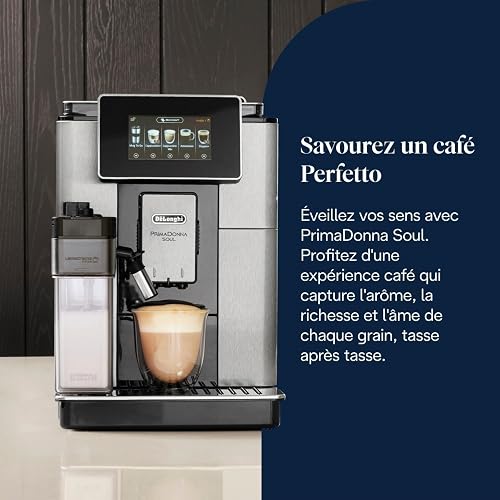 De'Longhi PrimaDonna Soul ECAM612.55.SB Coffee Bean Machine, Espresso and Cappuccino Machine, Exclusive Bean Adapt Technology, Silver and Black - 3