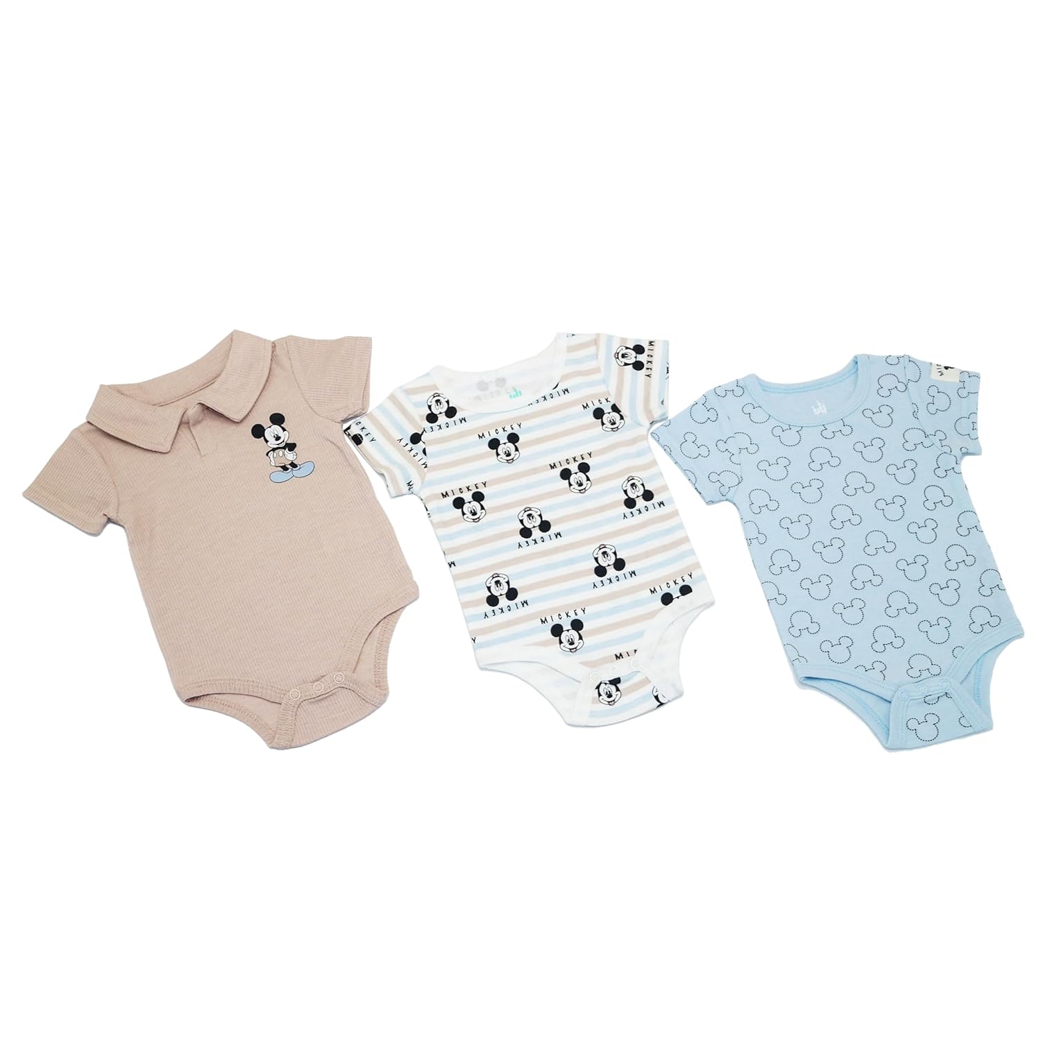 Magic Threadz Disney Clothes Baby Boys 3-Pack Bodysuits Mickey Mouse Winnie the Pooh Outfit Set 0M 9M