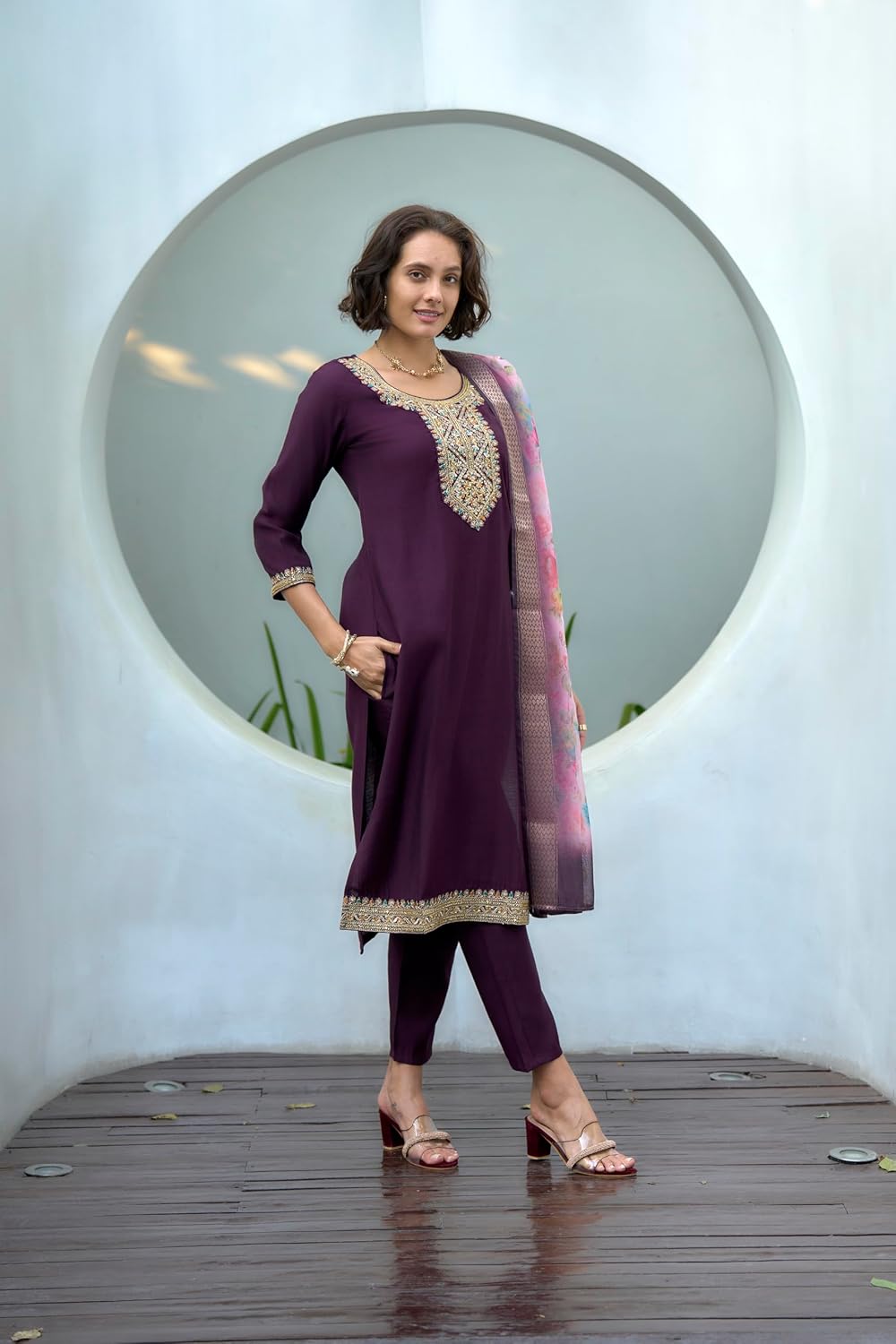 Ready to Wear Indian Designer Printed Embroidery Salwar Suit Set For Women