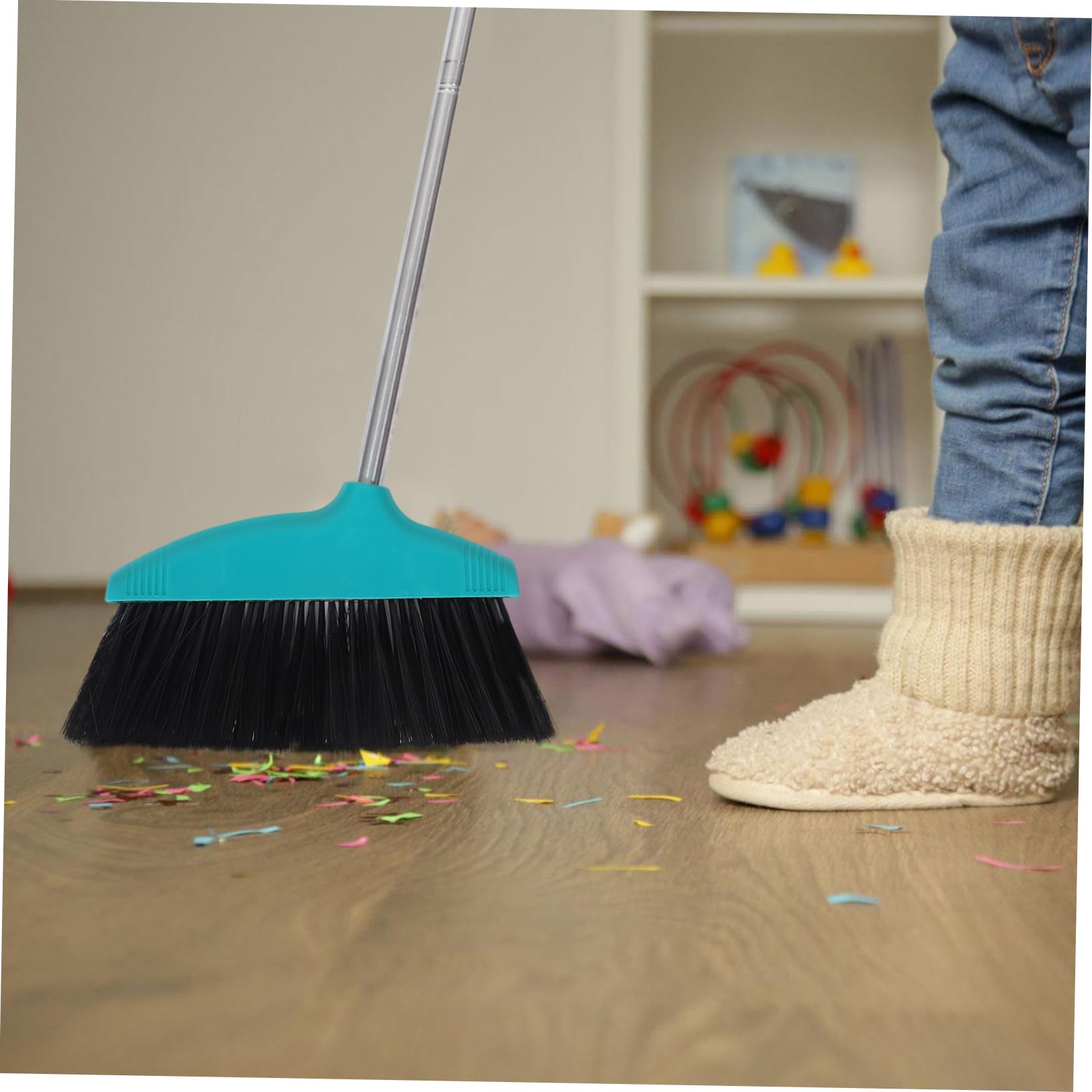 CHILDWEET Broom Kitchen Dustpan Floor Wiper Scraper Heavy Duty Floor Sweeper Cleaning Supplies Floor Sweeping Brush Garbage Sweeping Tools Stainless Steel
