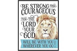 Be Strong and Courageous Bible Verse Poster