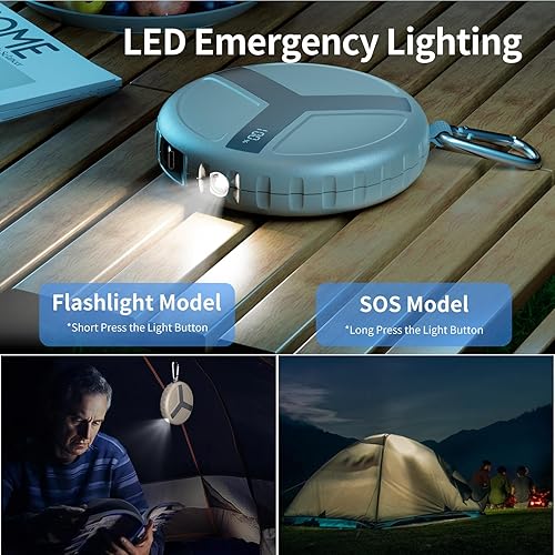 Miniatura 3 de Vivilumens Cargador retráctil de 10,000 mAh, cable incorporado portátil de 22,5 W, batería de carga rápida con USB-C compatible para teléfonos,