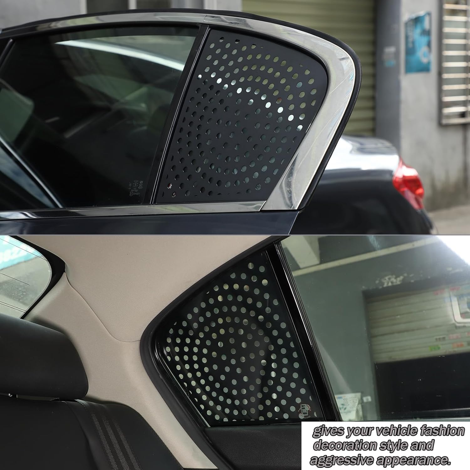 Lcojicep Rear Side Window Louvers Air Ven Trim Accessories Compatible with Infiniti G37 G25 2007-2013 Automotive Rear Window Triangular Glass Decorative Cover Aluminum Alloy Protective Pieces