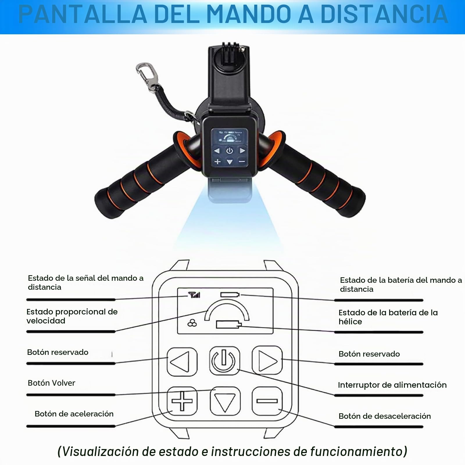 Patinete eléctrico Submarino de 500W, Motor de 9 Velocidades para Tabla de Paddle Surf, Propulsor Sumergible para Buceo y Natación, para Tabla de Surf eléctrica,16000mAh