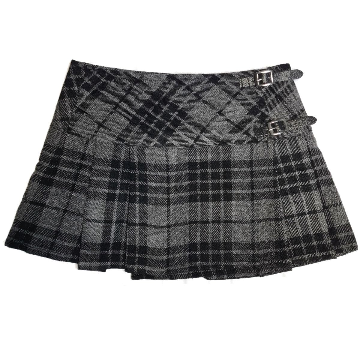 Kilt Viper London gris 13 pouces mini jupe tartan plissée 46 EU