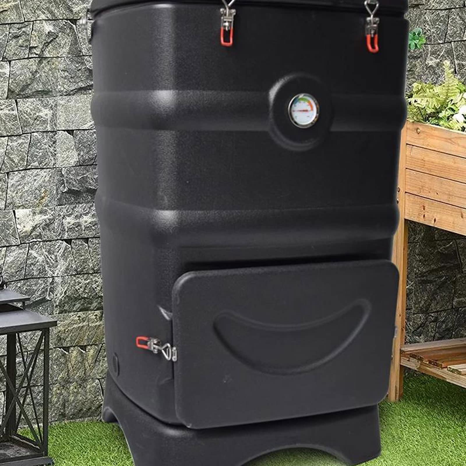 Compostador Jardín Contenedor de compost aislado de 110 l/29 galones con sistema de ventilación, compostaje rápido durante todo el año, compostador térmico for exteriores con termómetro Compostera Org