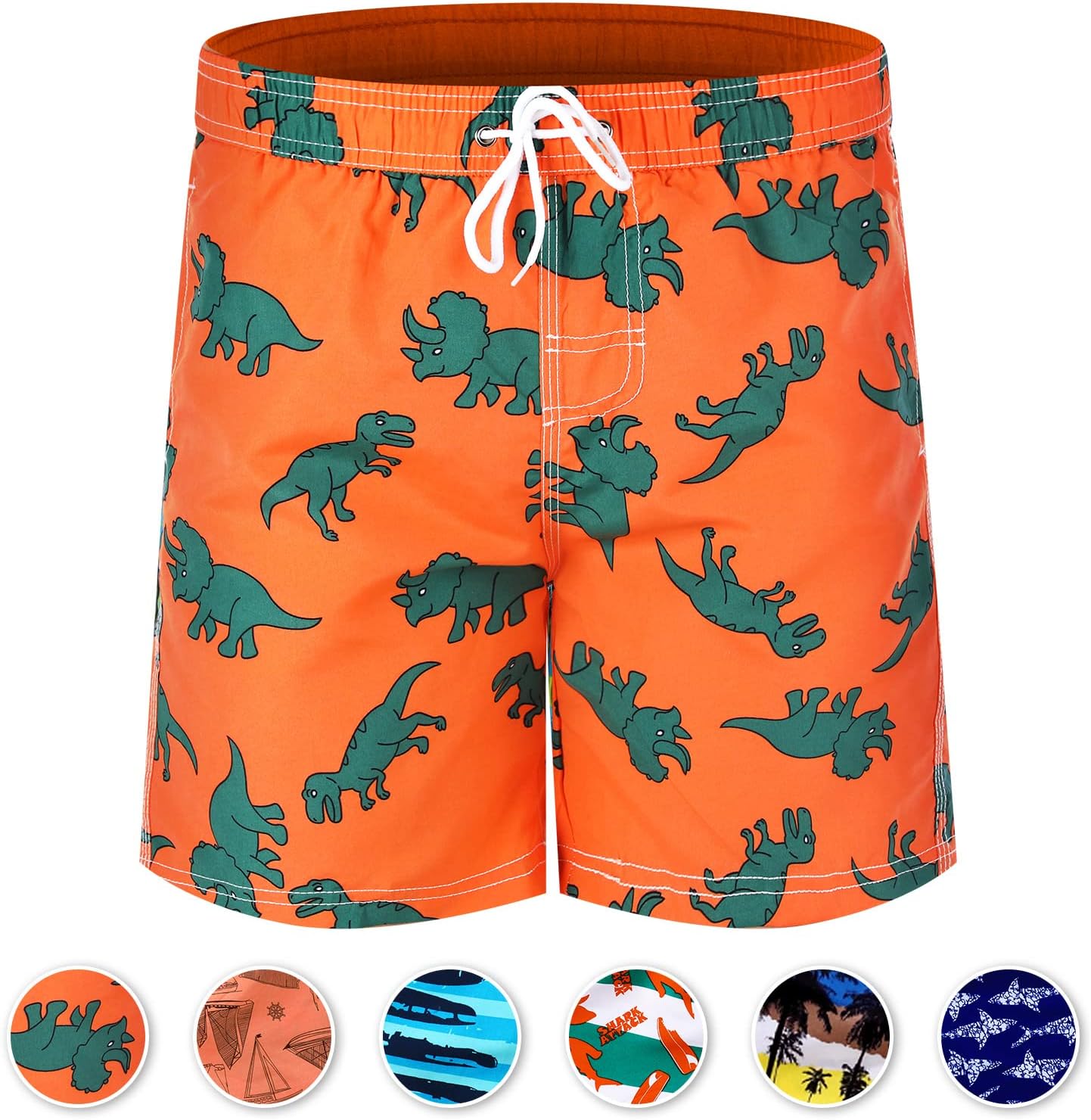 6 Pcs Boys Swim Trunks Quick Dry Swimsuit Swim Trunks with Mesh Lining Swimming Clothing for Boys - Image 2