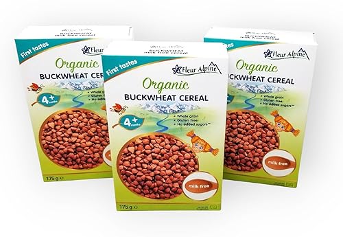 Fleur Alpine Cereal orgánico de trigo sarraceno para bebés, rico en nutrientes, introducción suave a los sólidos y fácil de preparar comida de