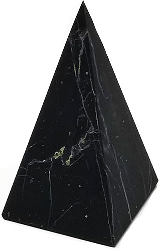 Shungite XL Power Pyramid  100% auténtico de Karelia Rusia  Protección cargada de Reiki para limpieza a tierra, energía curativa, oficina en casa