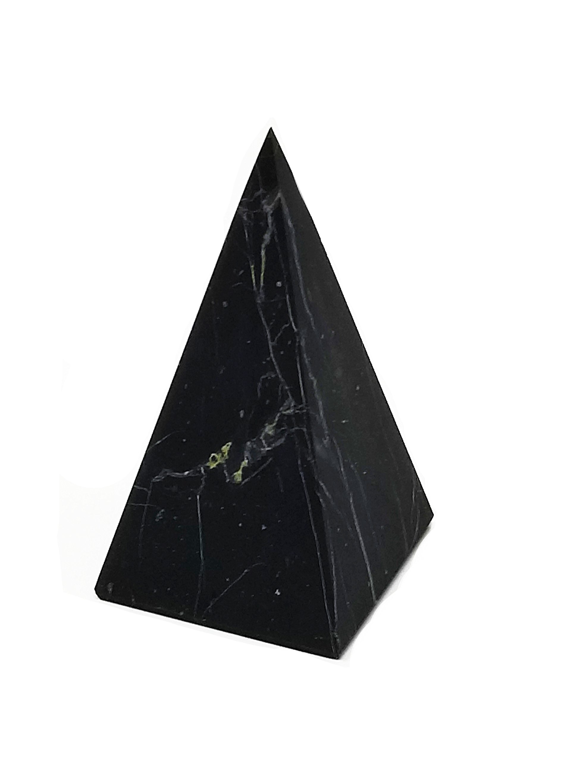 Karelia CreationsShungite XL Power Pyramid - 100% Real Authentic from Russia - Reiki Charged Protection Grounding Cleansing Energy Healing Home Office - (8.5-Inch Polished)