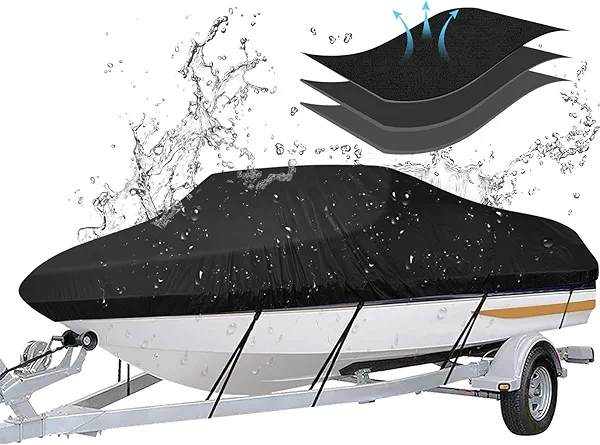 iCOVER Trailerable Boat Cover- 20'-23' Waterproof Heavy Duty Marine Grade Polyester, Fits V-Hull,Fish&Ski,Pro-Style,Fishing Boat,Runabout,Bass Boat, up to 20ft-23ft Long X 100" Wide