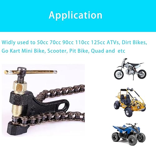 Miniatura 2 de LUPING Herramienta de rompedor de cadena para cadena de rodillos 420-530, acero de molibdeno, hebra única, ajusta cadenas de 16.535 in, 16.850 in,