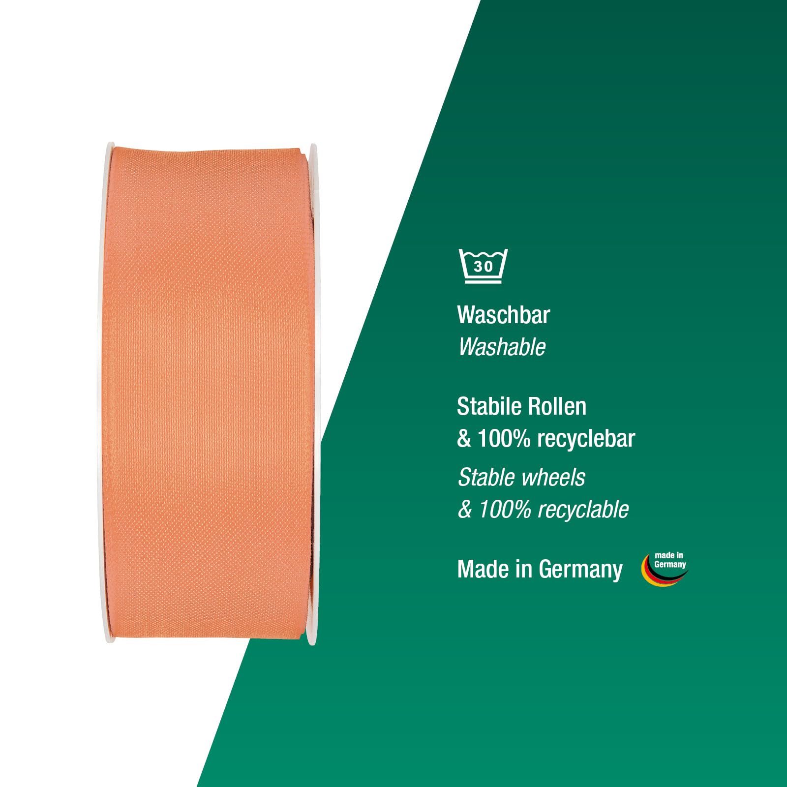 Halbach Seidenbänder Gift Ribbon Width 40 mm Length 25 m Ribbon Made in Germany Gift Ribbons in a Variety of Colours and Widths Perfect for Packaging and Decorating Colour: Apricot - Image 3
