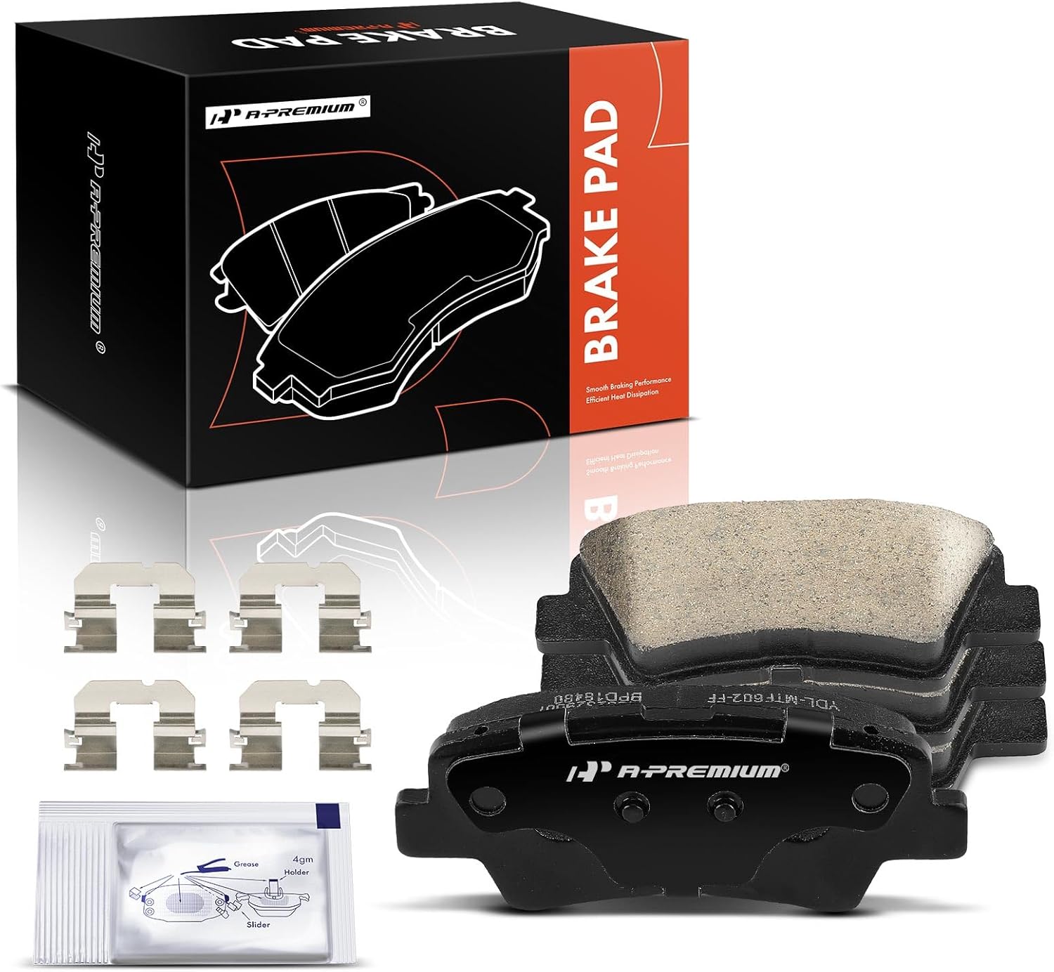A-Premium Rear Ceramic Brake Pads 4-Pack Set Compatible with Hyundai & Kia Models - Tucson 2016-2021, Sportage 2017-2021