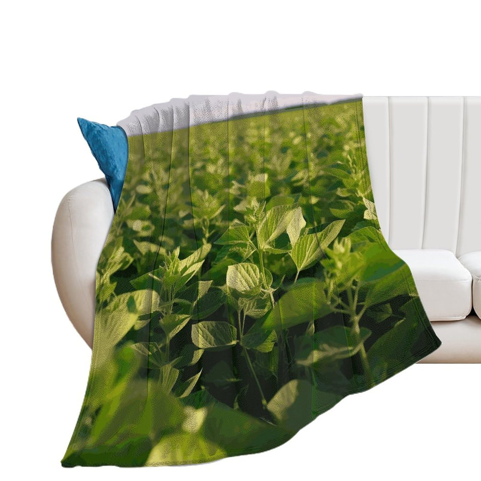 Couverture flanelle champ de soja 100x127 cm légère pour lit