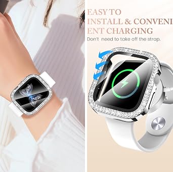 Goton 40mm Bling Case with Glass for Apple Watch Series 4/5/6, SE 3/2/1