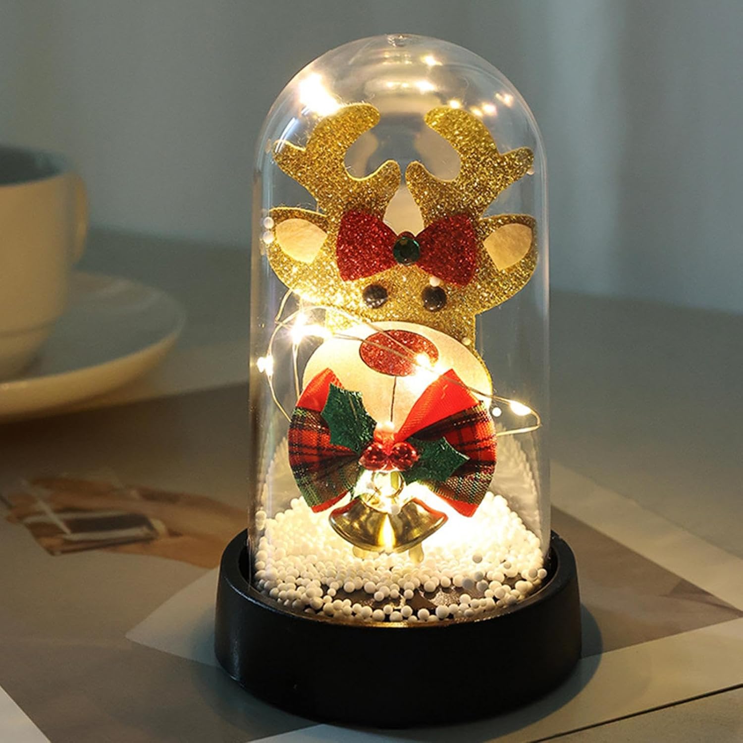 Christmas Lights Indoor - with Base Ambient Lighting - Warm Lighting Christmas Table Decorations,for Mantle Bedroom Living Room Office Apartment Dorm Farmhouse Kids Adults