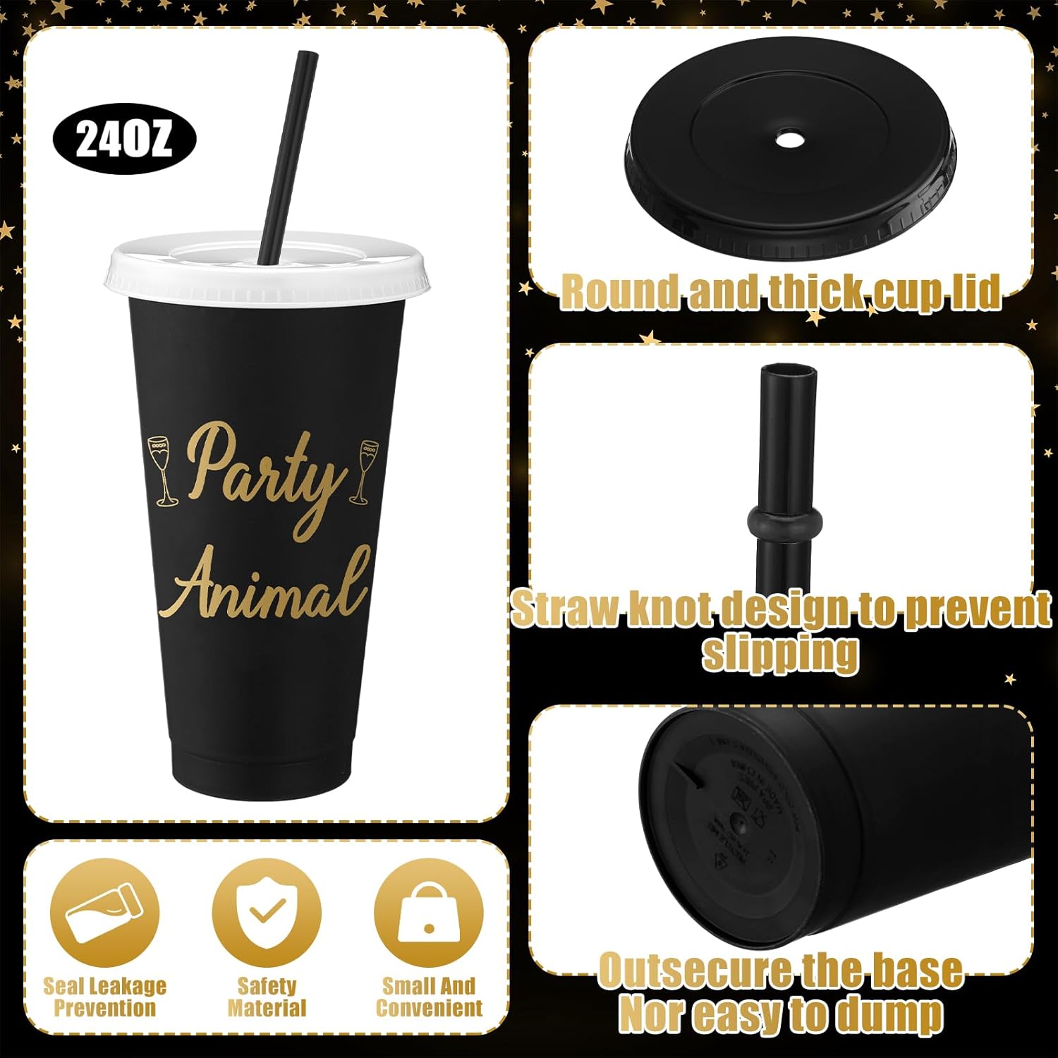 Yungyan 12 Pcs Bachelorette Cups for Party 24 oz Bridesmaid Cups with Lids and Straws Funny Bachelorette Party Supplies Bride to Be Tumbler Wedding Bachelorette Bag Fillers (Black)