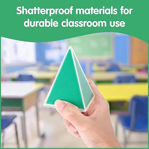 Miniatura 6 de Edxeducation 2D3D Geométrico Sólidos  Juego de 24-12 formas multicolores, 12 redes 2D y guía de actividades  Manipulación matemática temprana y