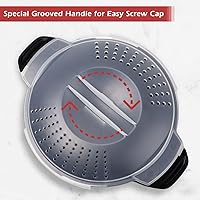 Vista 6 de Utensilios de cocina micro profesionales pequeños de 1 cuarto de galón, vaporizador para microondas para verduras, cocina de microondas, sin BPA