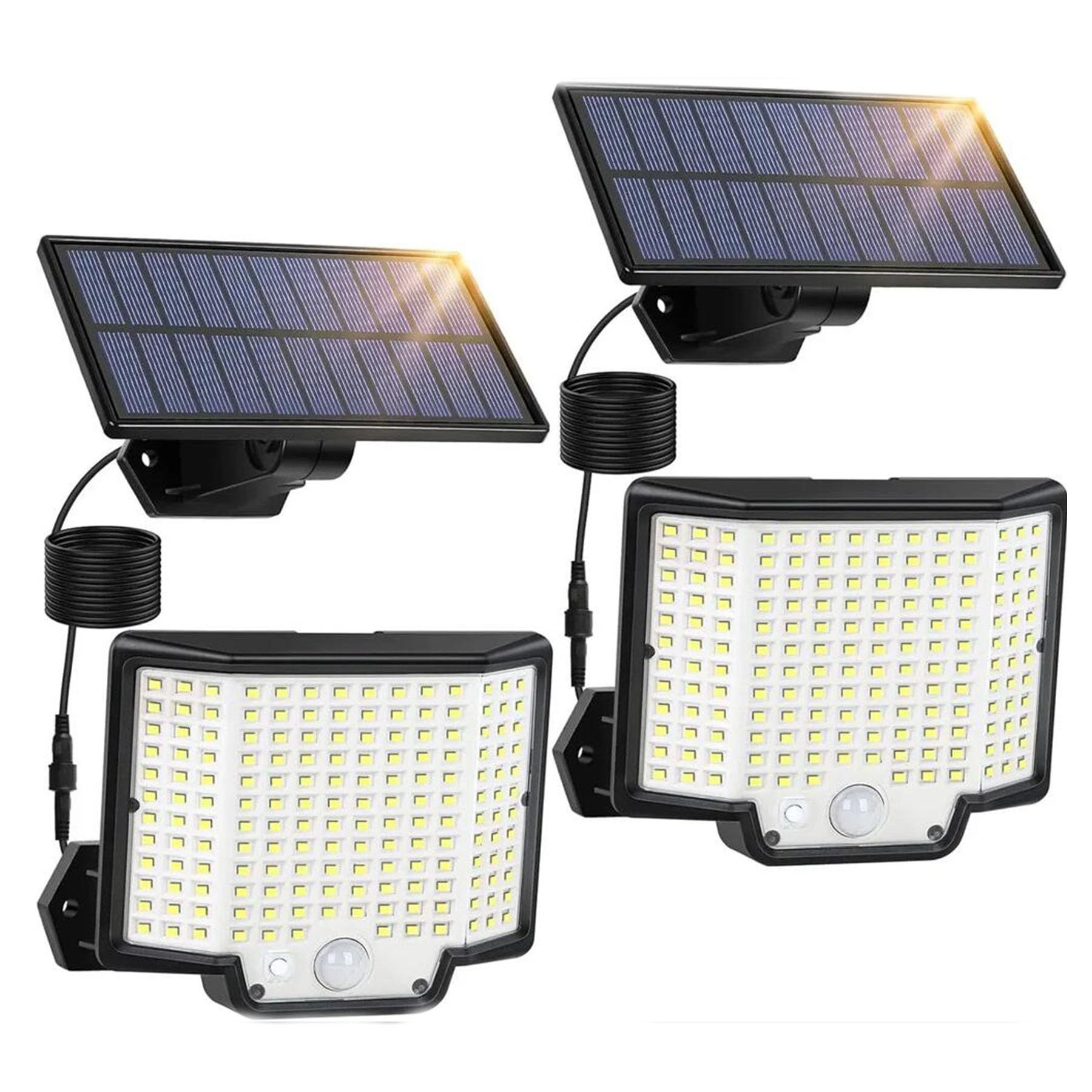 Lampe solaire d'extérieur Lot de 2 avec détecteur et télécommande IP65