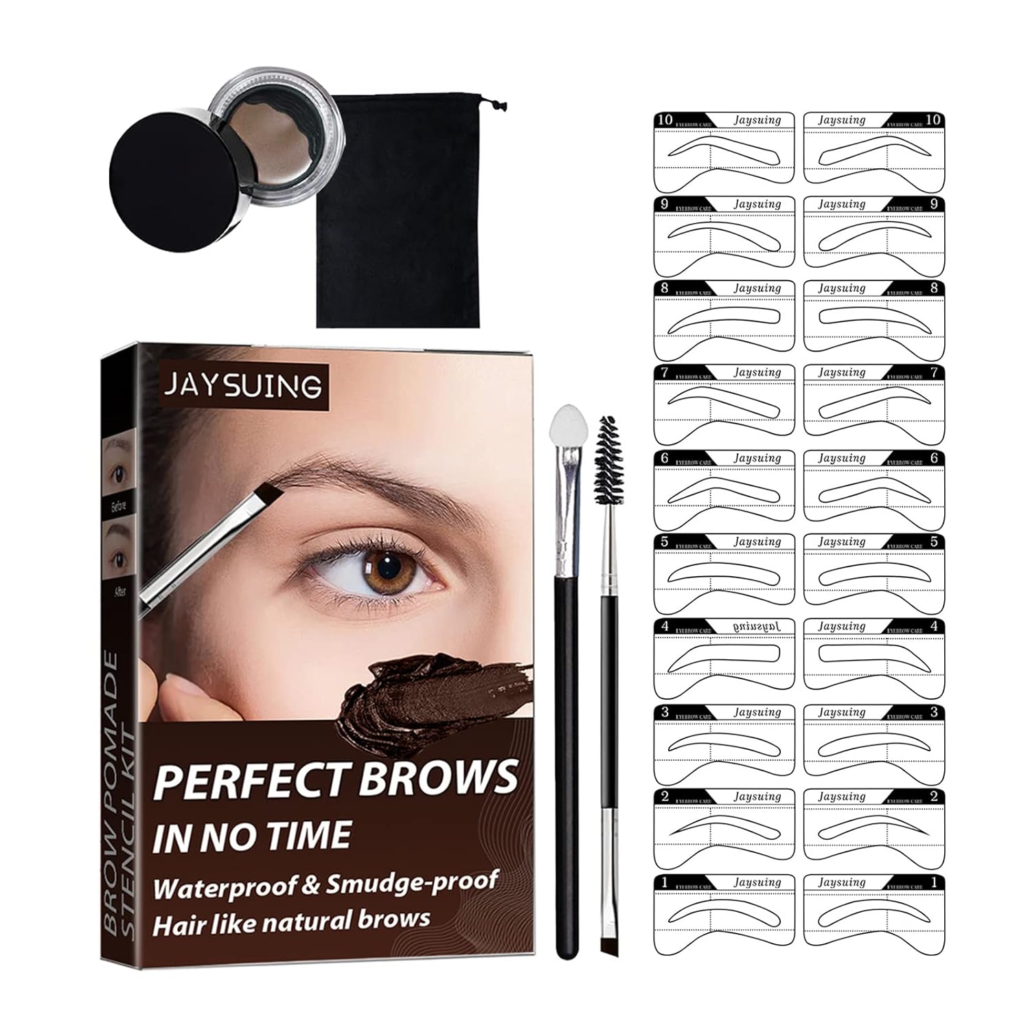 Bestauty Eyebrow Stamp and Eyebrow Stencil Kit, Brow Trio