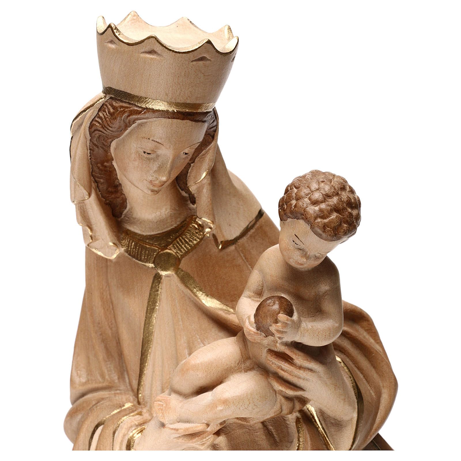 Our Lady of Krumauer in Wood of Valgardena Burnished in 3 Colours, 37 cm (14.57 inc.)