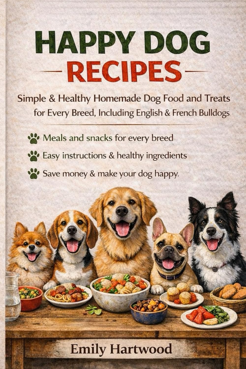 Happy Dog Recipes: Simple & Healthy Homemade Dog Food and Treats for Every Breed, Including English & French Bulldogs