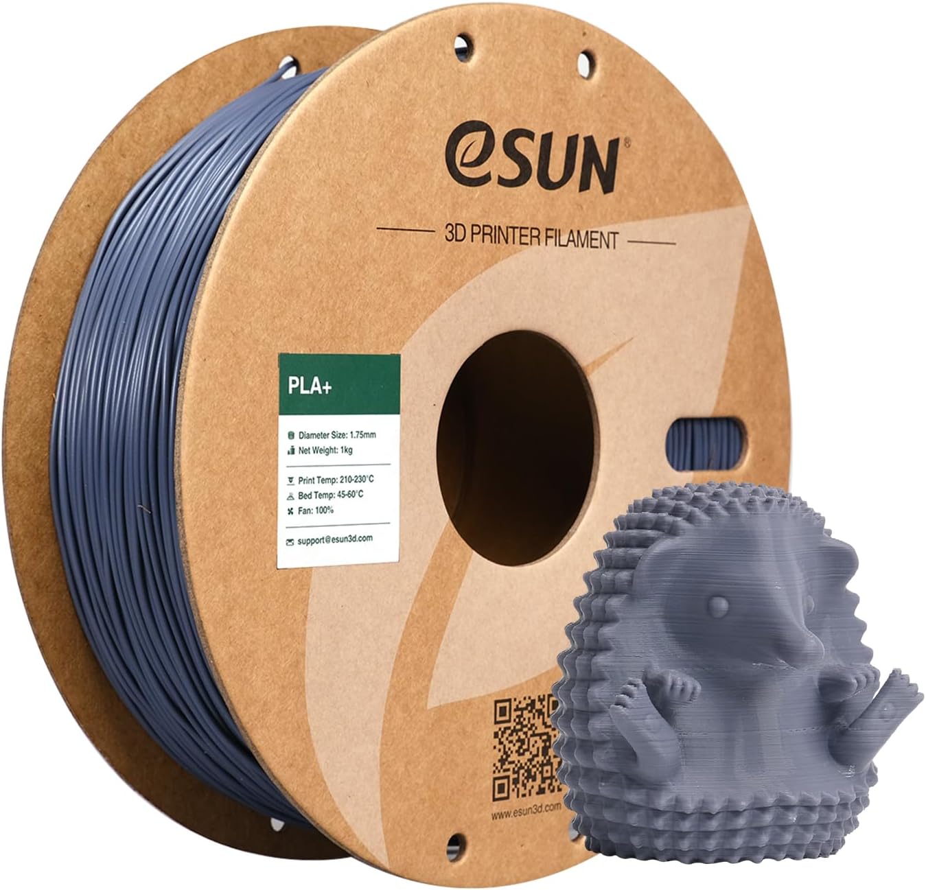 PLA+ Filament 1.75mm, Enhanced Toughness 3D Printer Filament PLA Plus, Dimensional Accuracy +/- 0.03mm, 1KG Spool (2.2 LBS) 3D Printing Filament for 3D Printers, Grey