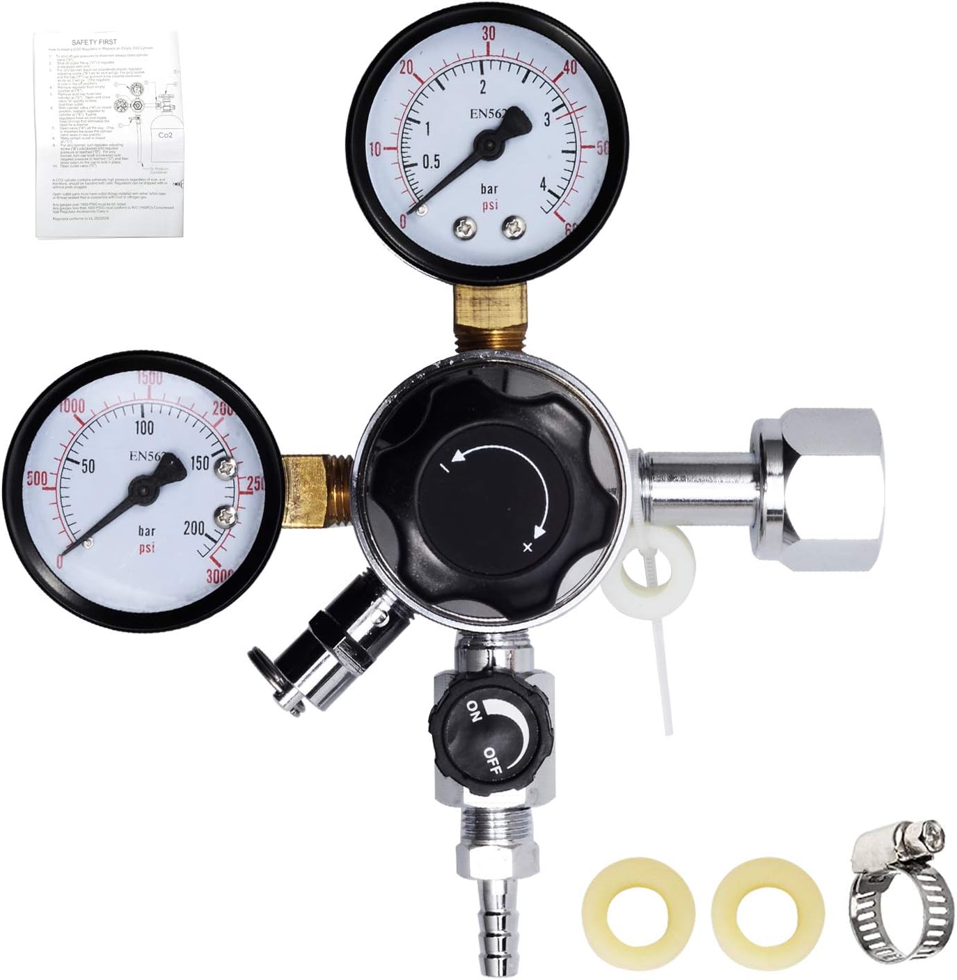 SETROVIC Keg Regulator CO2, Dual Gauge CO2 Pressure