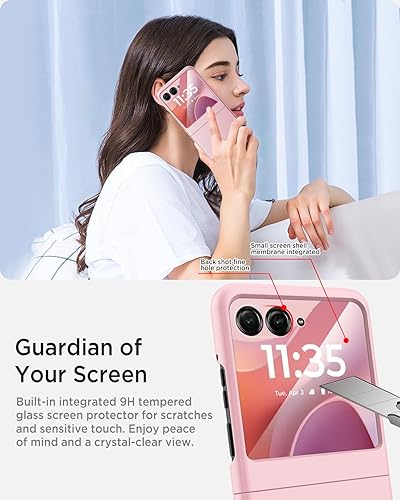 Vista 75 de Miimall Funda delgada para Galaxy Flip 7 con protector de pantalla integrado, grado militar, a prueba de golpes, a prueba de caídas, antiarañazos