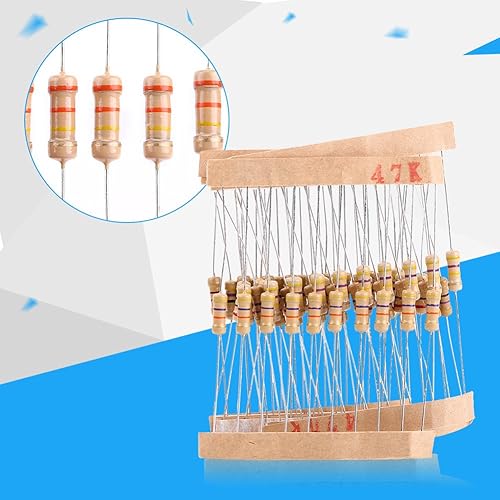Miniatura 8 de Kit de resistencias de valores de 1000 piezas, surtido de resistencias electrónicas del 5% de resistencia de 1 ohm-10M ohmios 1/2 W, kit de
