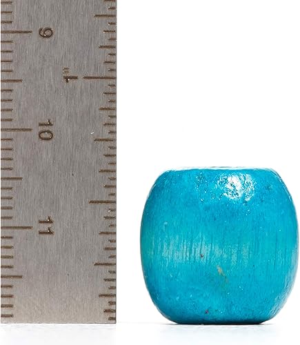 Miniatura 2 de 200 cuentas de madera multicolor de macramé de agujero grande de 0.669 in x 0.551 in de diámetro en forma de barril de 0.315 in